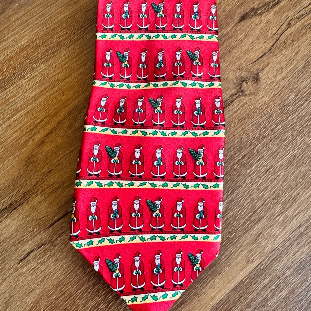 Tango Festive Red Santa Claus Necktie All Silk Christmas